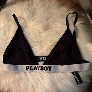 NEW PLAYBOY Black and White Bralette
